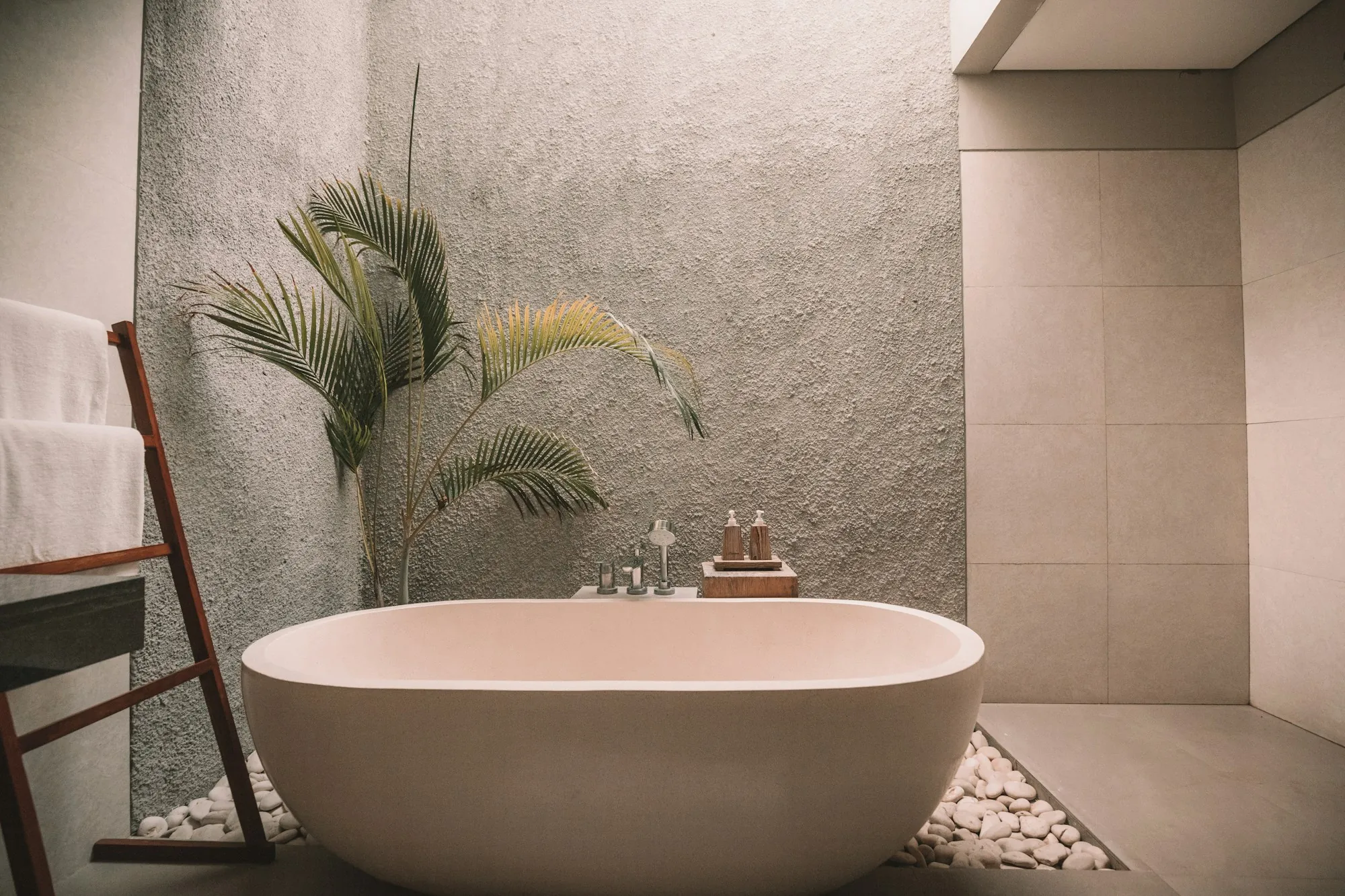 Remodeled bathroom with new tile and fixtures